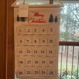 Hearth & Hand Red and Green Advent Calendar  NWT
